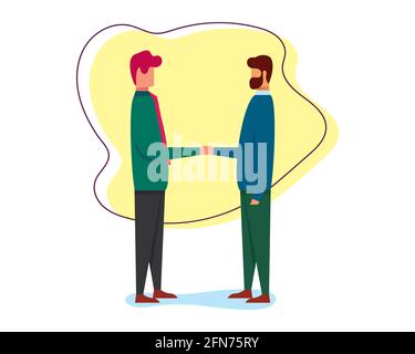 businessman shaking hand concept vector illustration in flat style Stock Vector