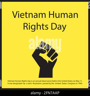 Vietnam Human Rights Day is an annual observance held in the United States on May 11. It was designated by a Joint Resolution passed by the United Sta Stock Vector