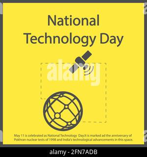 May 11 is celebrated as National Technology Day. It is marked ad the anniversary of Pokhran nuclear tests of 1998 and India's technological advancemen Stock Vector