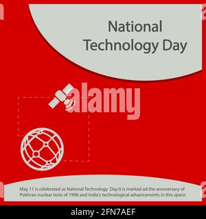 May 11 is celebrated as National Technology Day. It is marked ad the anniversary of Pokhran nuclear tests of 1998 and India's technological advancemen Stock Vector