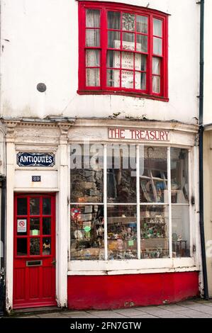 LEWES, EAST SUSSEX, UK - APRIL 29, 2012:  Colourful Bric-a-Brac Shop in the High Street Stock Photo
