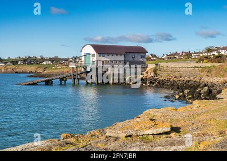 Lifeboat Station at Moelfre, on the east coast of Anglesey, North Wales. Stock Photo