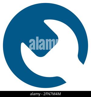 Wrench icon in flat style isolated on white background. Spanner symbol for your web site design, logo, app, UI etc . Stock Vector