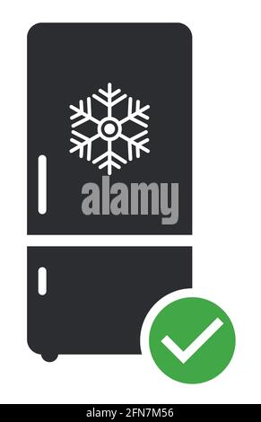 Freezer cold flat icon vector. Modern smart sign, solid pictogram isolated on white background . Stock Vector