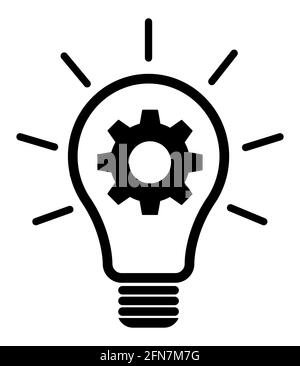 Lightbulb gears icon settings , for mobile applications web sites etc. Vector illustration . Stock Vector