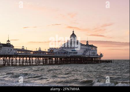 EASTBOURNE, EAST SUSSEX, UK - APRIL 30, 2012:  Exterior view of the Pier at dawn Stock Photo