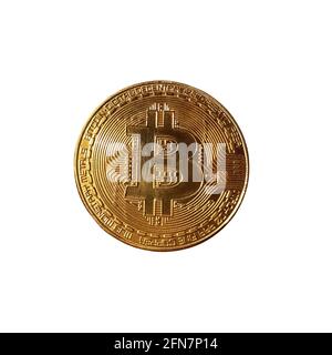Bitcoin token coin isolated on white background Stock Photo