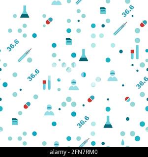 Dots pattern. Blue circles different sizes on white background. Technology background. Vector illustration for web banner, cloth, wrapping paper Stock Vector