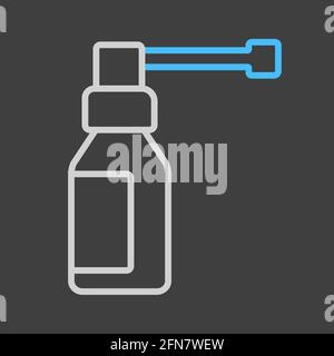 Medical spray vector icon on dark background. Medicine and healthcare, medical support sign. Graph symbol for medical web site and apps design, logo, Stock Vector