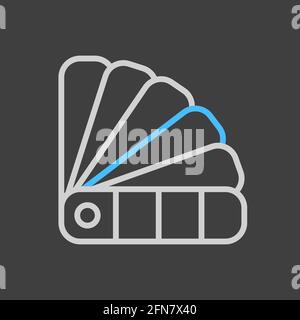 Paper color palette vector flat icon on dark background. Construction, repair and building. Graph symbol for your web site design, logo, app, UI Stock Vector