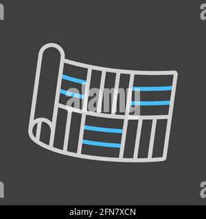 Linoleum roll vector flat icon on dark background. Construction, repair and building. Graph symbol for your web site design, logo, app, UI Stock Vector