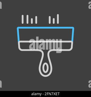 Putty knife tool vector flat icon on dark background. Construction, repair and building. Graph symbol for your web site design, logo, app, UI Stock Vector