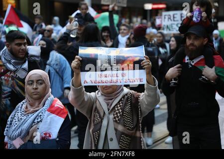 Sydney, Australia. 15th May 2021. Thousands march through Sydney in ...