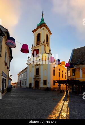 Blagovestenska church in Szentendre Hungary. Amazing view about the chatedral. This palce is a part of a beautiful old downtown near by Budapest Stock Photo