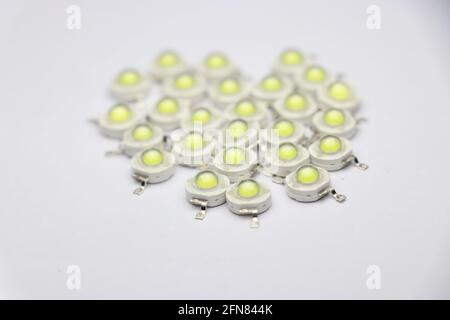 1Watt LED bulb. Group of LED Bulbs on white background Stock Photo