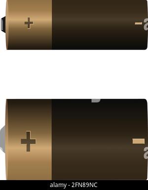 vector of  1.5 volt battery, isolated on white background. Stock Vector
