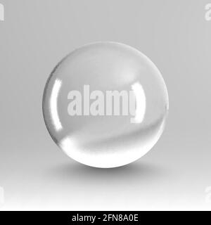 Crystal ball light vector on transparent background. Clear sphere transparent ball. Bubble clear EPS 10. Stock Vector