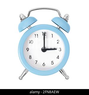 Retro alarm clock isolated on a white background. Stock Photo