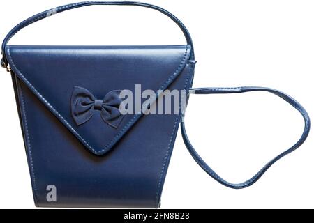 Blue handbag isolated on white background Stock Photo