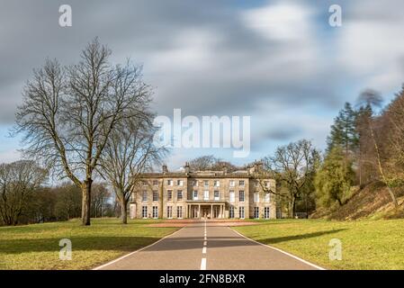 Wigan, UK, Feb 18 2021: A long exposure photograph documenting Haigh Hall, Wigan. Stock Photo