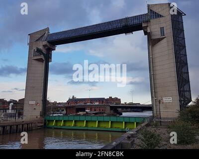 The River Hull tidal surge barrier is a flood control gate located on the River Hull in the city of Kingston upon Hull in the East Riding of Yorkshire Stock Photo