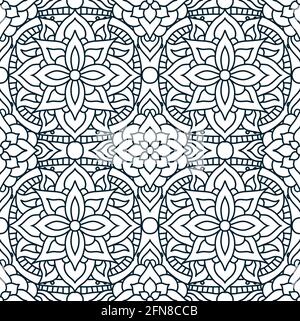 Indian mandala pattern seamless vector design. Vector seamless pattern for fabrique. EPS 10. Stock Vector