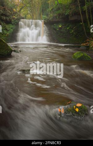 Goit Stock Waterfall during autumn, long exposure Stock Photo