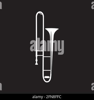 Trombone vector illustration, white template Stock Vector