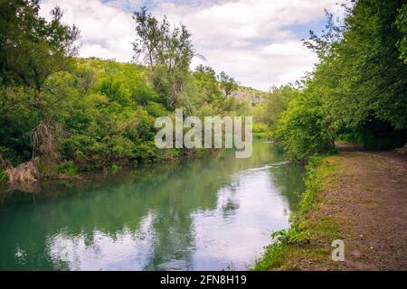 Iskar Panega Geopark along the Gold Panega River near Lukovit, Bulgaria Stock Photo