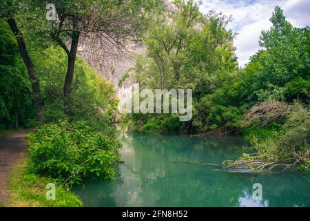 Iskar Panega Geopark along the Gold Panega River near Lukovit, Bulgaria Stock Photo