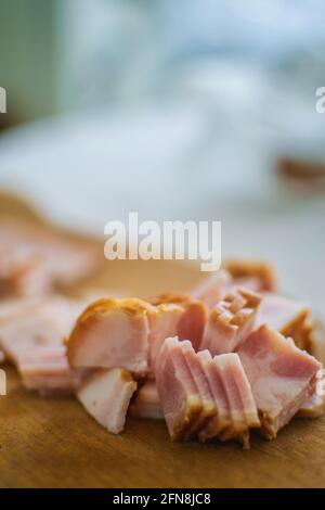 Delicious homemade pasta, spaghetti carbonara, aglio e olio Stock Photo