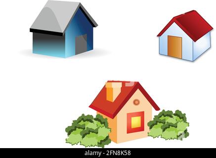 Home or Hut icon vector, isolated on white background. Stock Vector