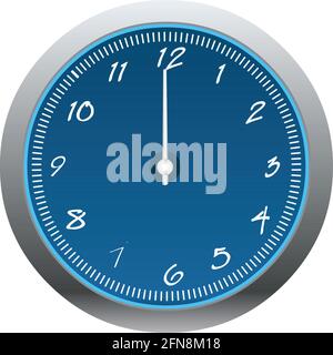 vector of blue clock, isolated on white background. Stock Vector