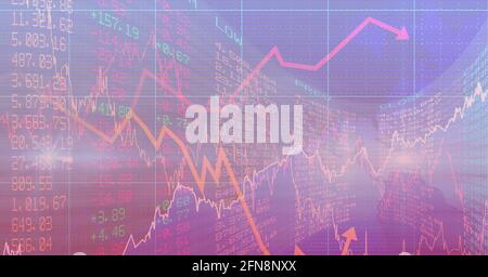 Composition of financial data processing over grid Stock Photo