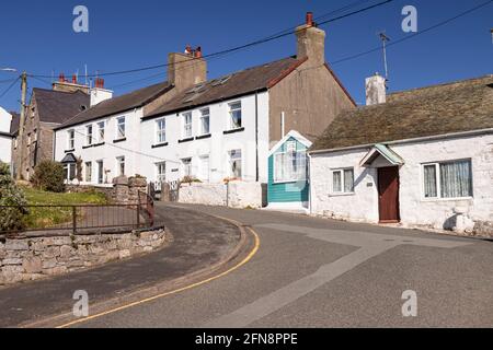 Main street, Moelfre, Anglesey, North Wales Stock Photo