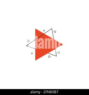 Creative red play button icon Stock Vector