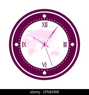 hand watch wall clock world time zone minute  time hour countdown. Stock Vector