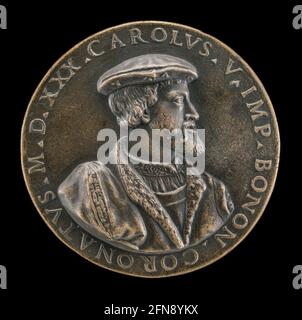 Coronation Medal of Charles V, 1500-1558, King of Spain 1516, Holy Roman Emperor 1519-1556, 1530. Stock Photo