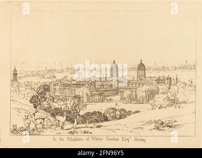 London from Greenwich, published 1811. Stock Photo