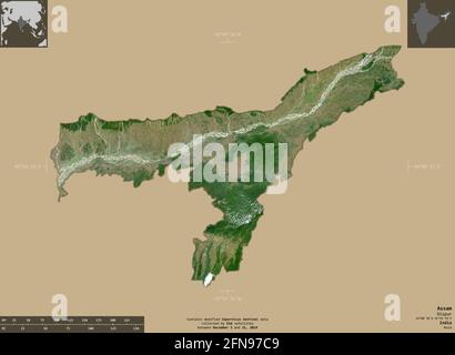 Assam, state of India. High resolution satellite map Stock Photo - Alamy