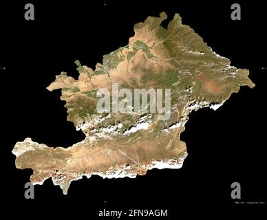 Osh City, city of Kyrgyzstan. High resolution satellite map. Locations ...