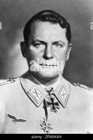 Hermann Goring. Portrait of the Nazi leader, Hermann Wilhelm Göring (or Goering, 1893-1946), 1945 Stock Photo