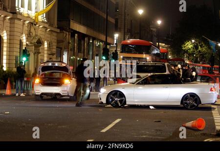 Palestinians with expensive cars went on a demo in London and