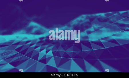 Plexus abstract network. Business technology blue abstract futuristic background. Data science concept. Stock Photo