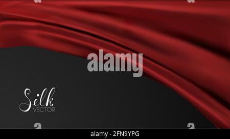Red textile background. Luxury background template vector illustration. Award nomination design element. Red Fashion Background. Stock Vector