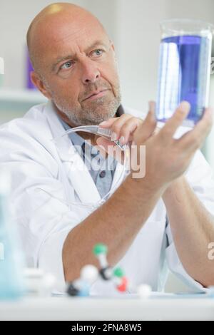 senior scientists working in lab Stock Photo