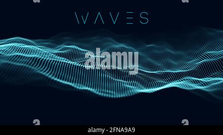 Music wave background. Vector sound wave abstract background. Big data visualization . Stock Vector