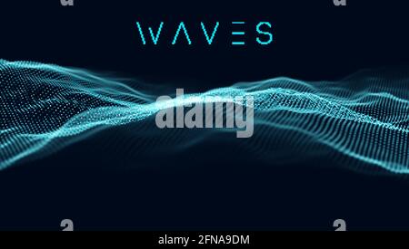 Music wave background. Vector sound wave abstract background. Big data visualization . Stock Vector