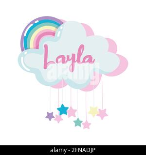 layla girl name Stock Photo