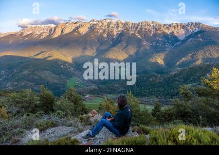 The Serra del Cadi mountain range, Cadí-Moixeró Natural Park, Catalonia, Spain Stock Photo